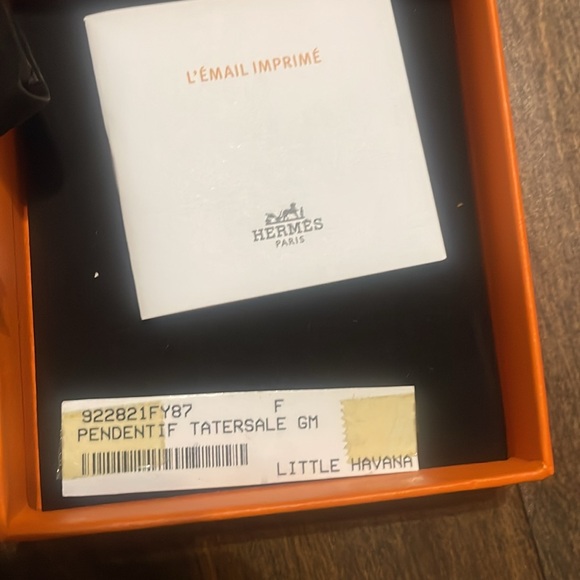 Hermes Tattersall Little Havana Striped Horse Steel. Enamel Pendant Necklace - Picture 4 of 7